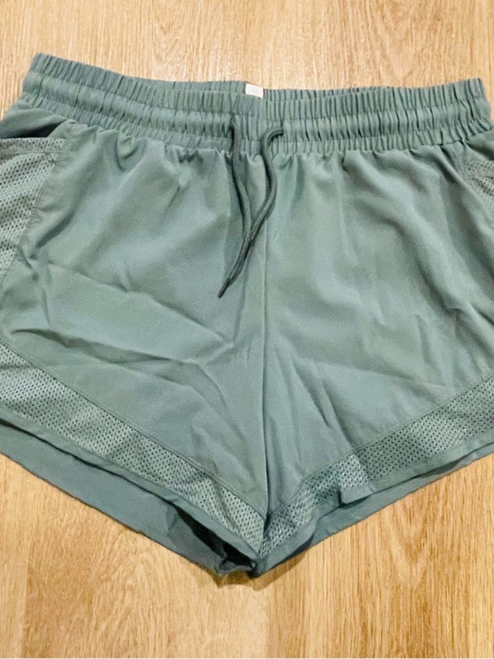 Women's Athletic Drawstring Shorts in Sage Green New